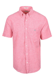 GANT REG COTTON LINEN SHORT SLEEVE SHIRT ROSE PINK Gant