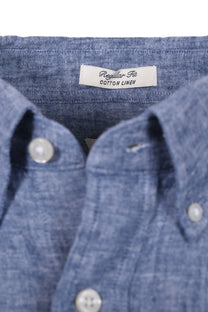 GANT REG COTTON LINEN SHORT SLEEVE SHIRT VINTAGE BLUE Gant