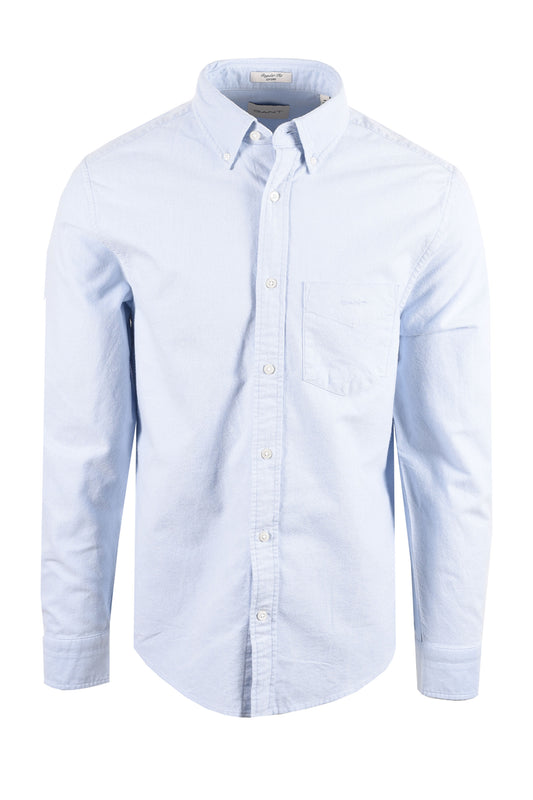GANT REG FIT BRUSHED OXFORD SHIRT CLEAR SKY Gant Michael Stewart Menswear  Shirts