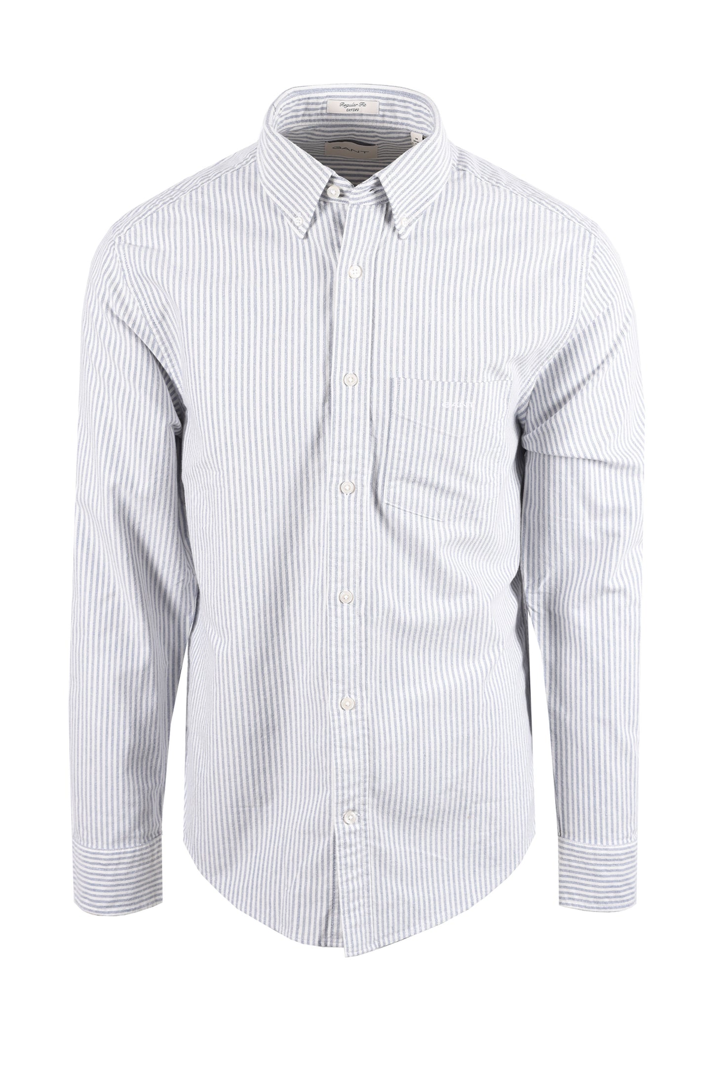 GANT REG FIT BRUSHED OXFORD STRIPE SHIRT CRISP BLUE Gant Michael Stewart Menswear  Shirts