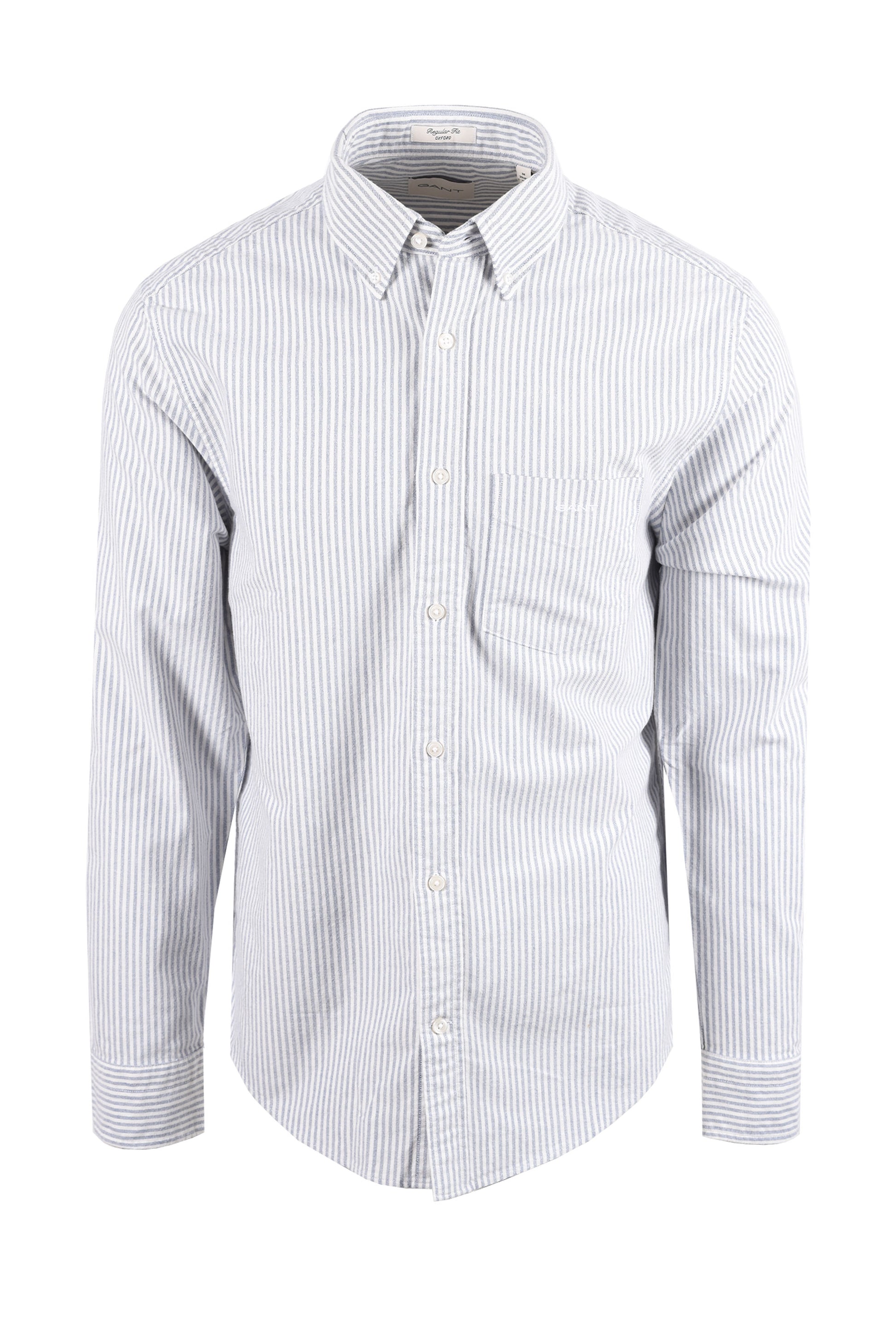 GANT REG FIT BRUSHED OXFORD STRIPE SHIRT CRISP BLUE Gant Michael Stewart Menswear  Shirts