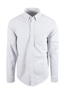 GANT REG FIT BRUSHED OXFORD STRIPE SHIRT CRISP BLUE Gant Michael Stewart Menswear  Shirts