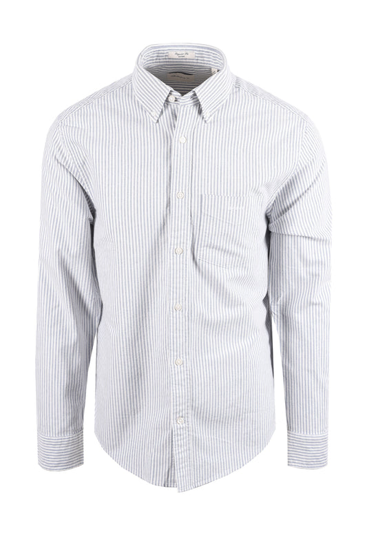GANT REG FIT BRUSHED OXFORD STRIPE SHIRT CRISP BLUE Gant Michael Stewart Menswear  Shirts
