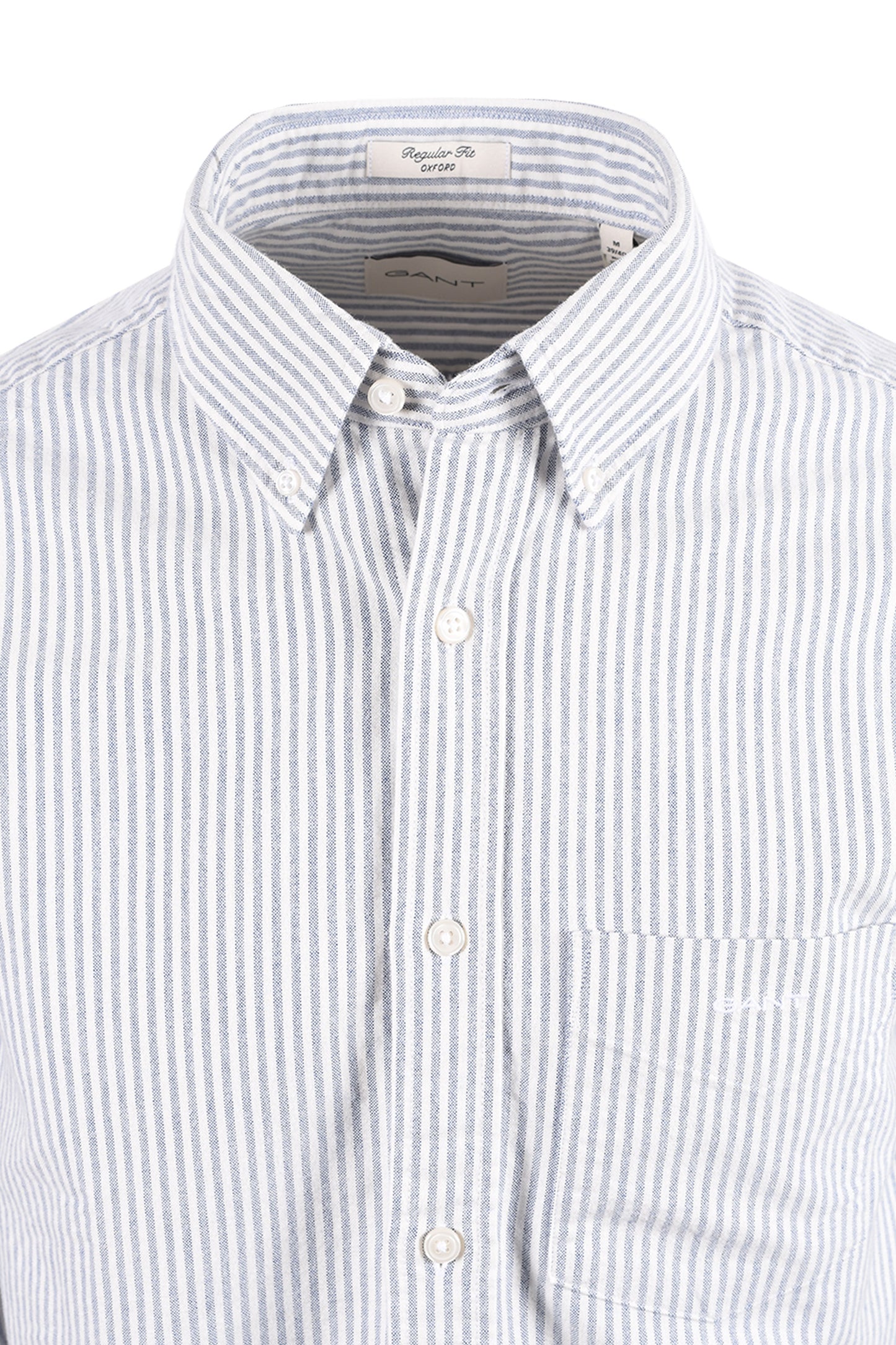GANT REG FIT BRUSHED OXFORD STRIPE SHIRT CRISP BLUE Gant Michael Stewart Menswear  Shirts