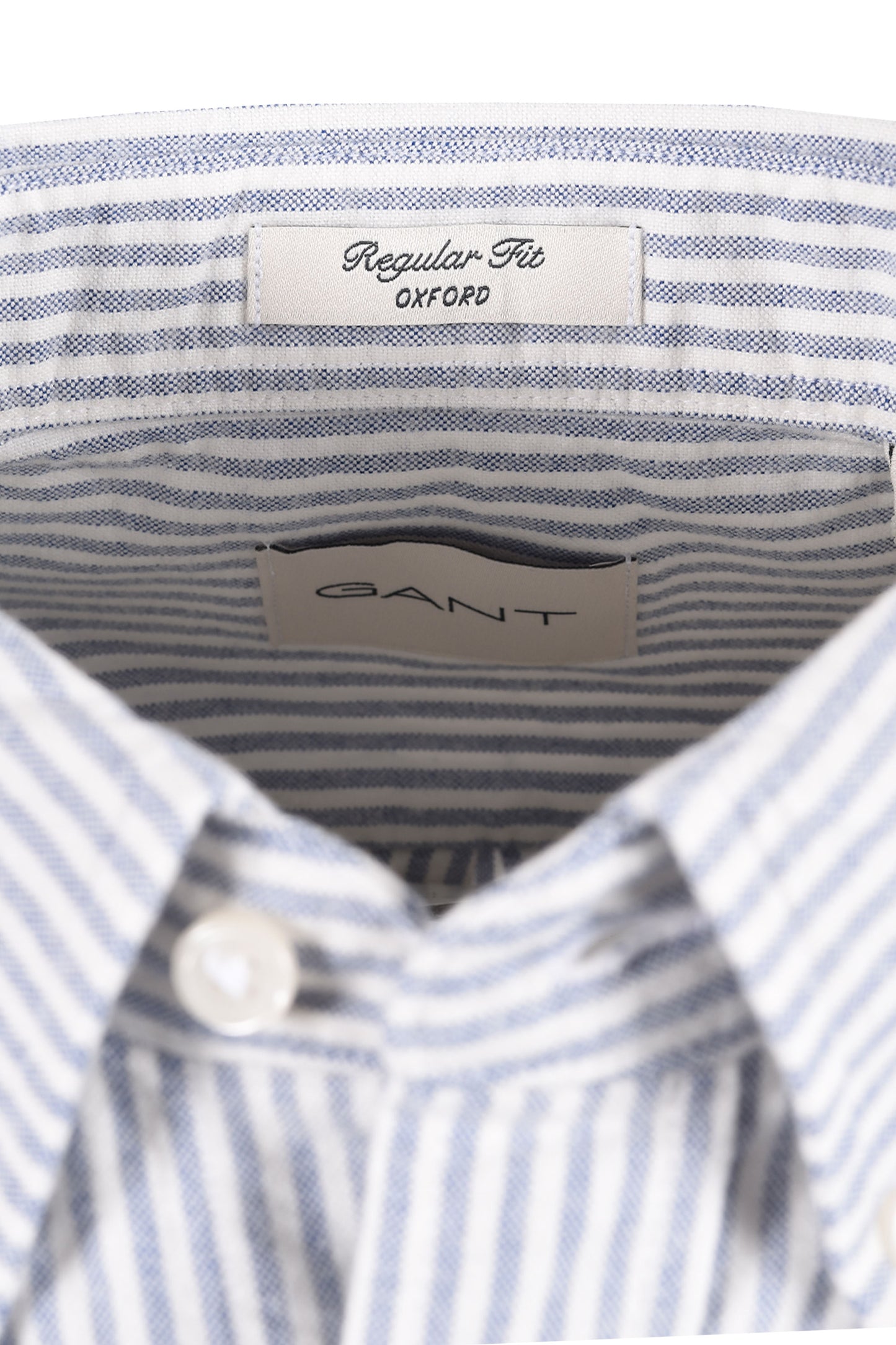 GANT REG FIT BRUSHED OXFORD STRIPE SHIRT CRISP BLUE Gant Michael Stewart Menswear  Shirts