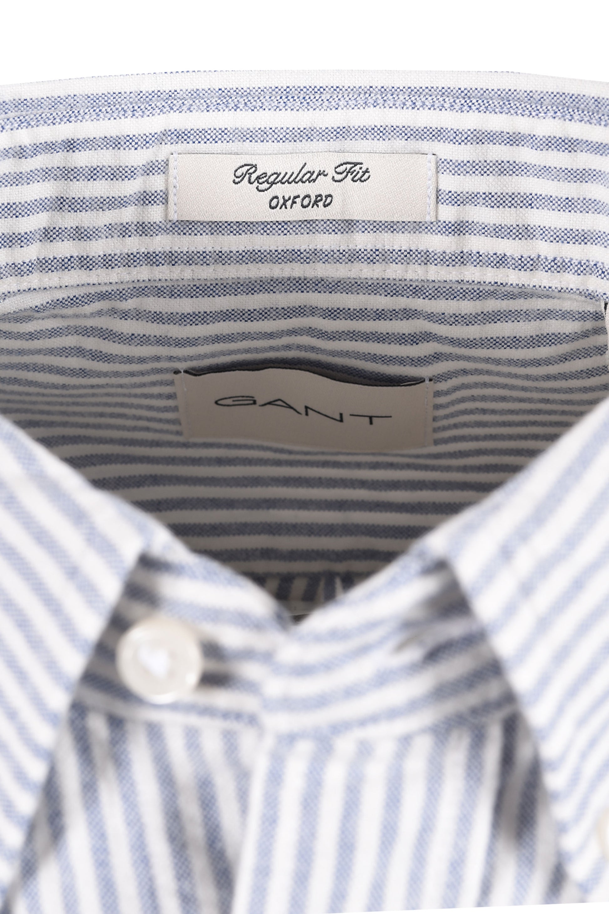 GANT REG FIT BRUSHED OXFORD STRIPE SHIRT CRISP BLUE Gant Michael Stewart Menswear  Shirts