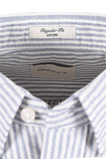 GANT REG FIT BRUSHED OXFORD STRIPE SHIRT CRISP BLUE Gant Michael Stewart Menswear  Shirts