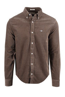 GANT REG FIT CORD SHIRT FADED TAUPE Gant Michael Stewart Menswear  Shirts