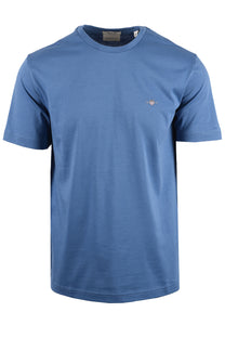 GANT REG FIT SHIELD T-SHIRT BLUE HORIZON Gant Michael Stewart Menswear  T-Shirts