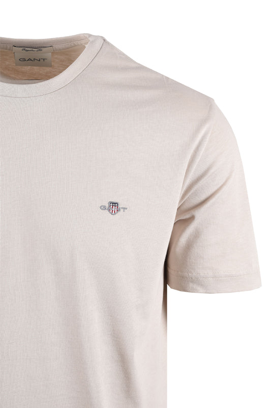 GANT REG FIT SHIELD T-SHIRT CLAY BEIGE Gant Michael Stewart Menswear  T-Shirts
