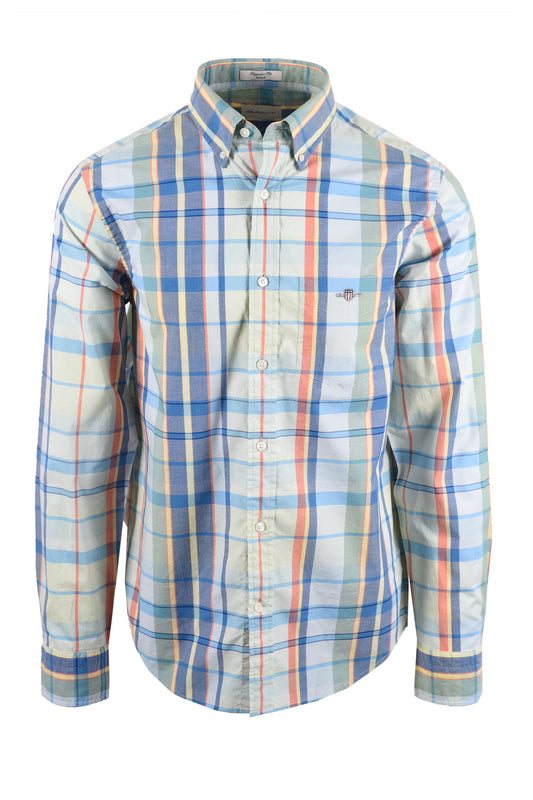 GANT REG POPLIN MULTICHECK SHIRT MISTY MINT Gant Michael Stewart Menswear
