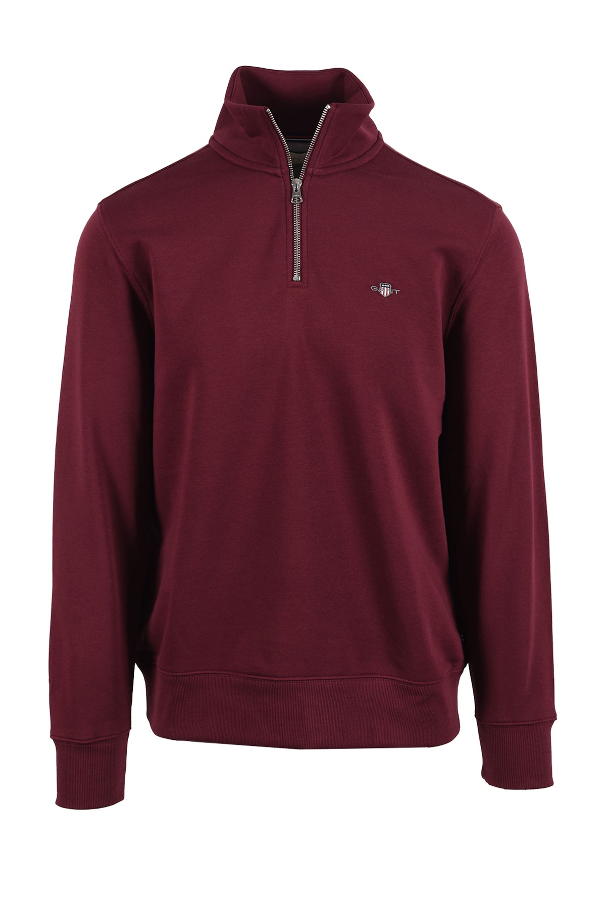 GANT REG SHIELD HALF ZIP DEEP GRAPE WINE Gant Michael Stewart Menswear  Knitwear