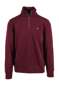 GANT REG SHIELD HALF ZIP DEEP GRAPE WINE Gant Michael Stewart Menswear  Knitwear