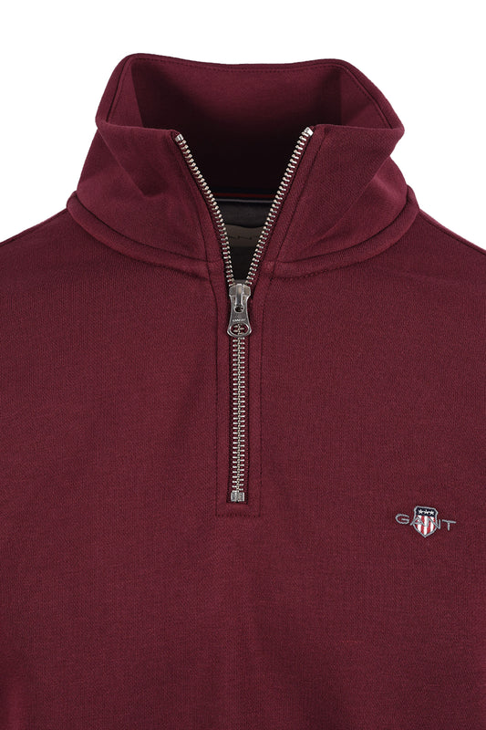 GANT REG SHIELD HALF ZIP DEEP GRAPE WINE Gant Michael Stewart Menswear  Knitwear