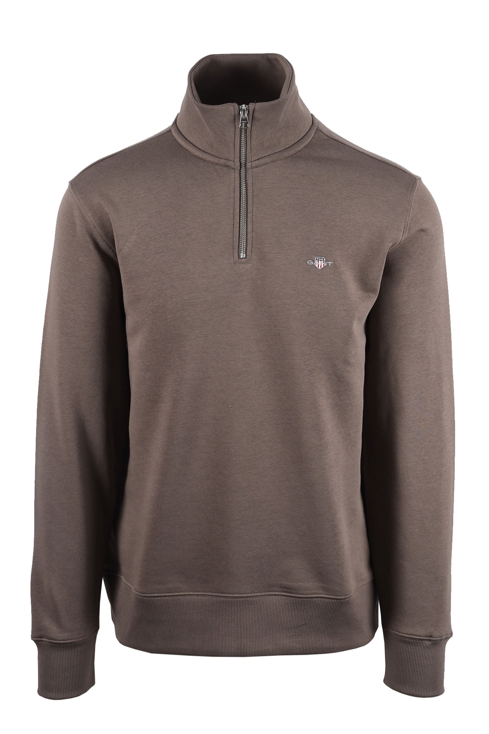 GANT REG SHIELD HALF ZIP SWEATSHIRT FADED TAUPE Gant Michael Stewart Menswear