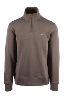GANT REG SHIELD HALF ZIP SWEATSHIRT FADED TAUPE Gant Michael Stewart Menswear