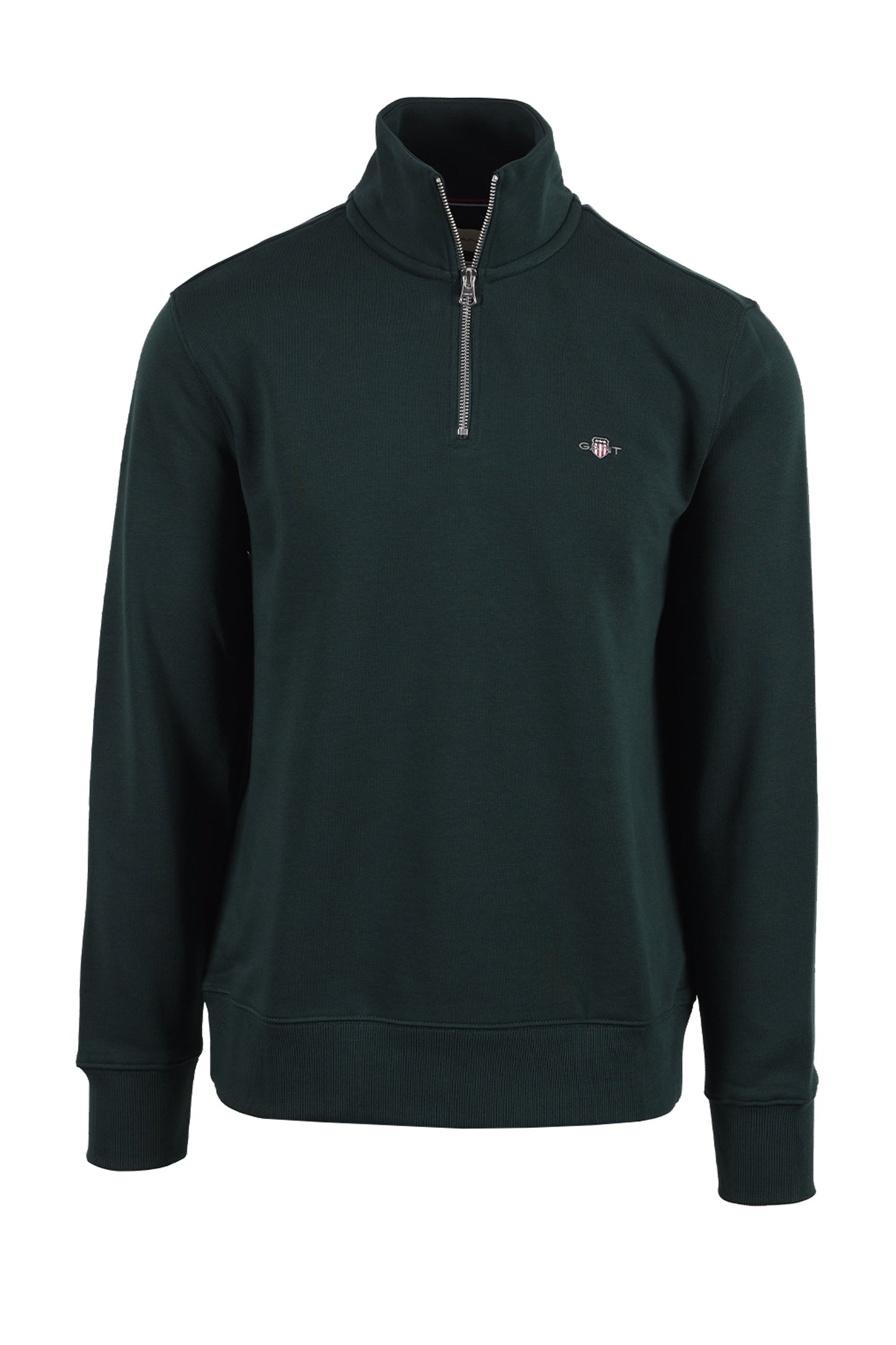 GANT REG SHIELD HALF ZIP TARTAN GREEN Gant Michael Stewart Menswear  Knitwear