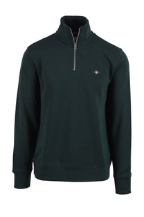 GANT REG SHIELD HALF ZIP TARTAN GREEN Gant Michael Stewart Menswear  Knitwear