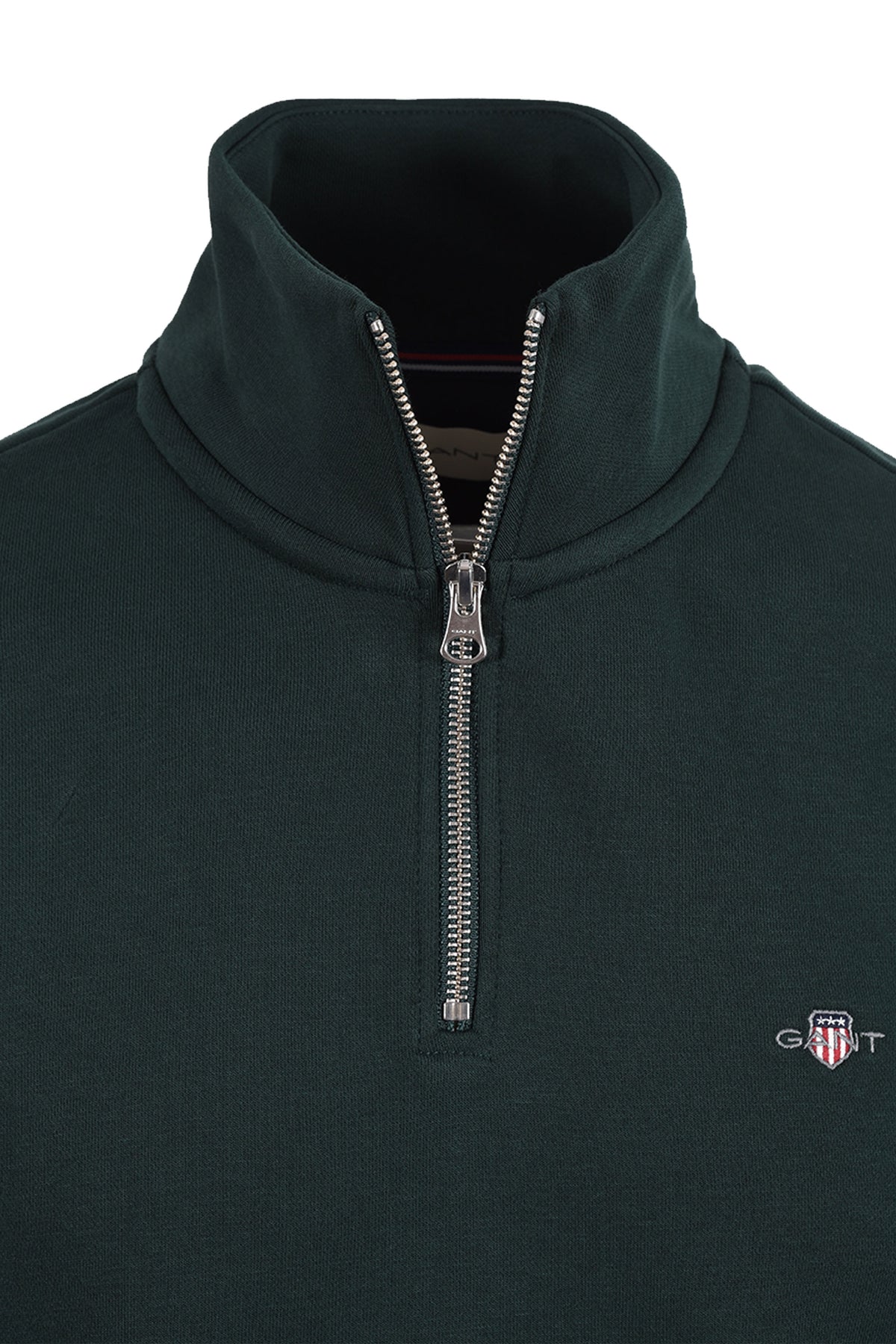 GANT REG SHIELD HALF ZIP TARTAN GREEN Gant Michael Stewart Menswear  Knitwear