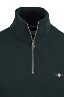 GANT REG SHIELD HALF ZIP TARTAN GREEN Gant Michael Stewart Menswear  Knitwear