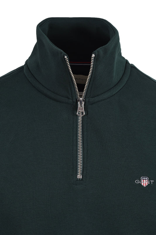 GANT REG SHIELD HALF ZIP TARTAN GREEN Gant Michael Stewart Menswear  Knitwear