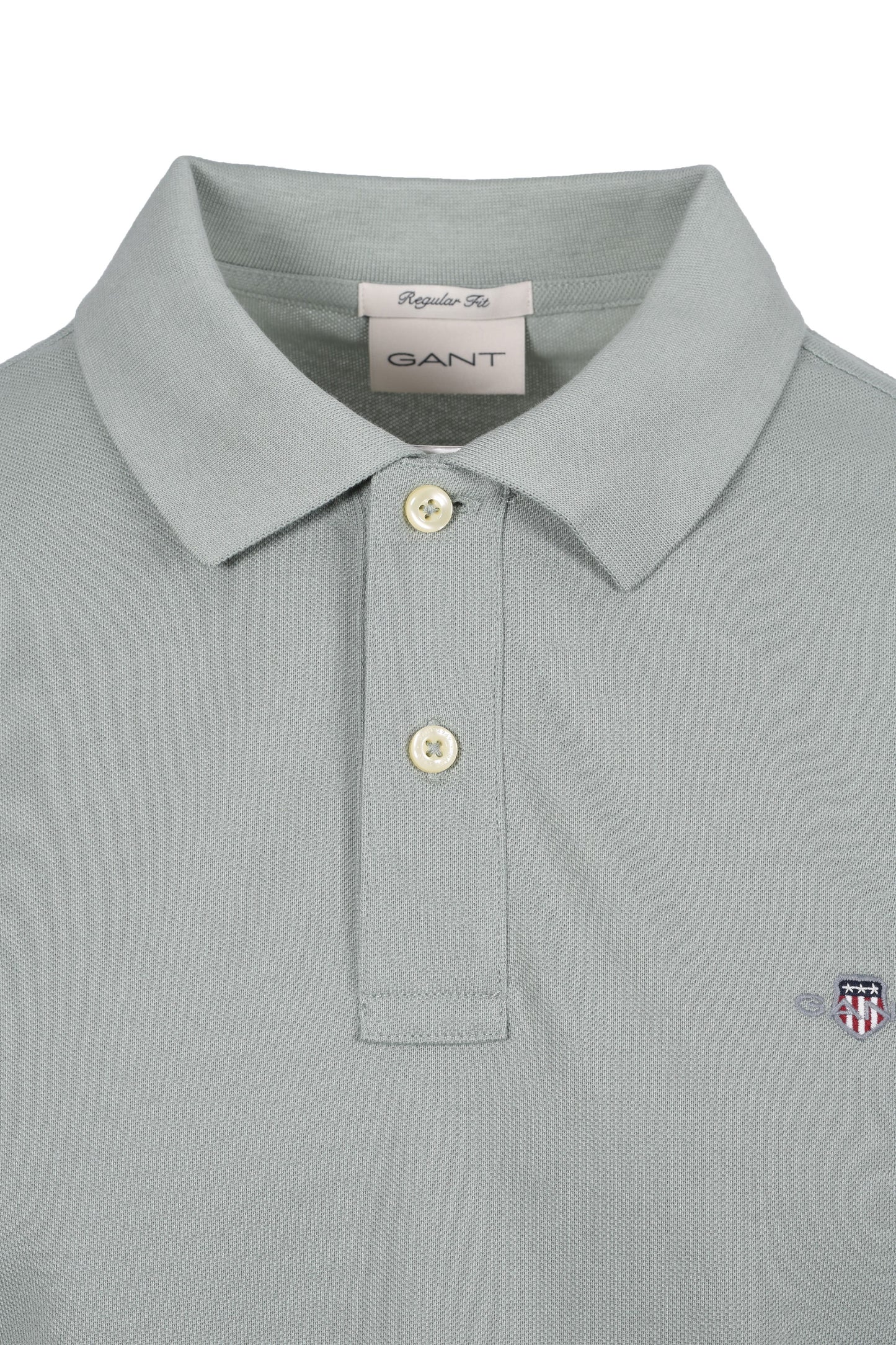 GANT REG SHIELD SS PIQUE POLO SHIRT CERAMIC GREY