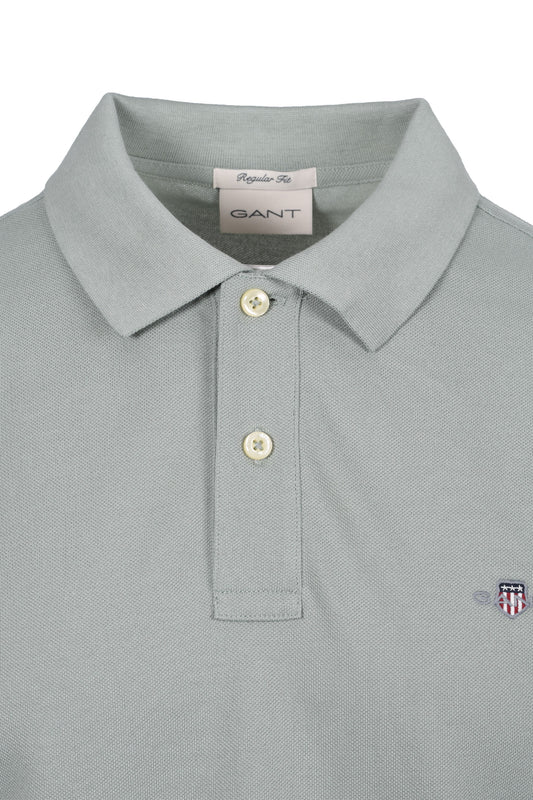 GANT REG SHIELD SS PIQUE POLO SHIRT CERAMIC GREY