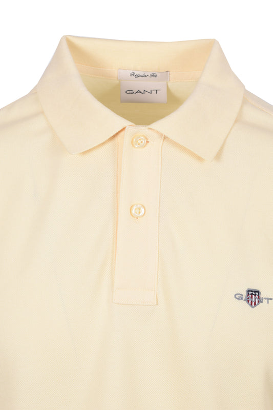 GANT REG SHIELD SS PIQUE POLO SHIRT VANILLA YELLOW