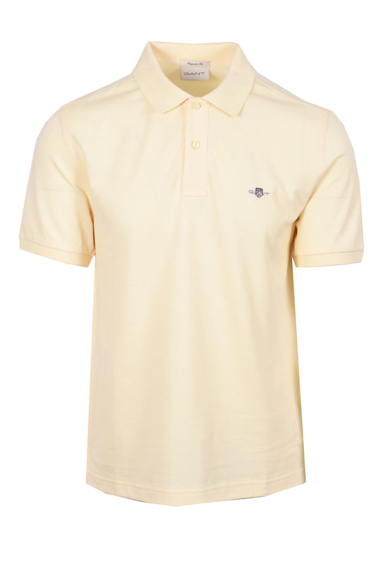 GANT REG SHIELD SS PIQUE POLO SHIRT VANILLA YELLOW