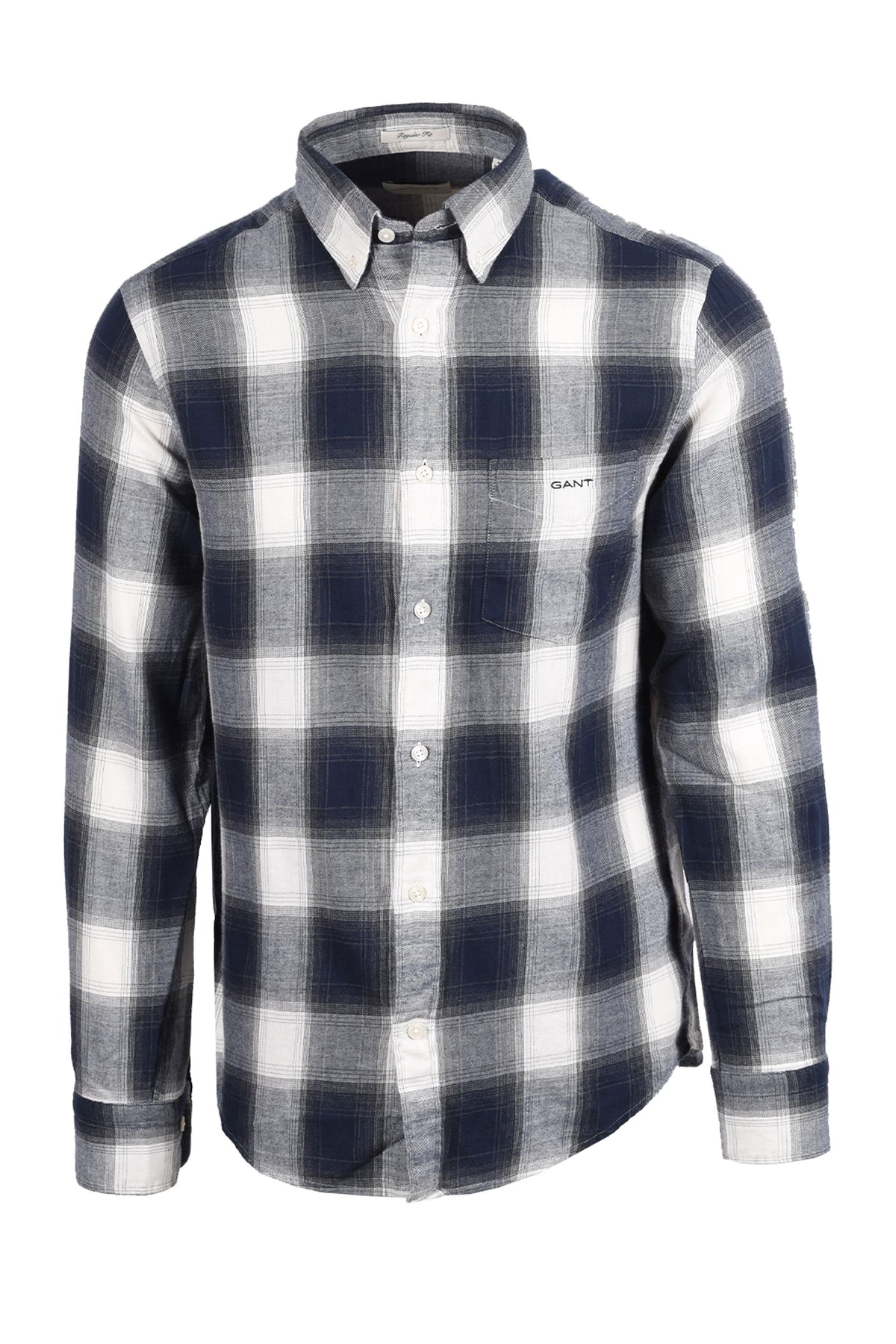 GANT REG WINDBLOWN FLANNEL CHECK SHIRT EVENING BLUE
