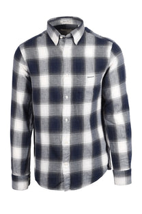 GANT REG WINDBLOWN FLANNEL CHECK SHIRT EVENING BLUE