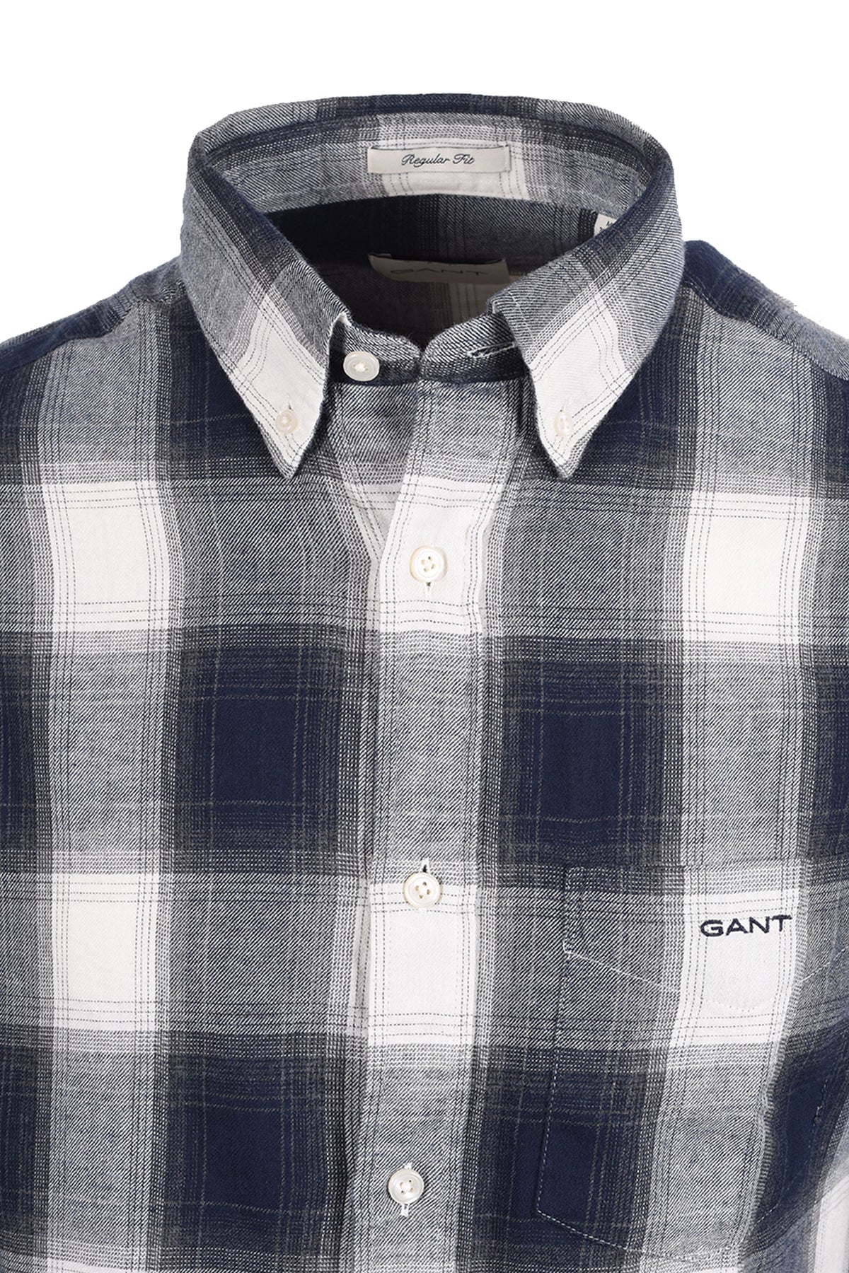 GANT REG WINDBLOWN FLANNEL CHECK SHIRT EVENING BLUE