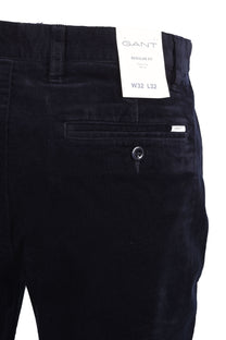 GANT REGULAR CORD CHINOS EVENING BLUE Gant Michael Stewart Menswear  Chinos