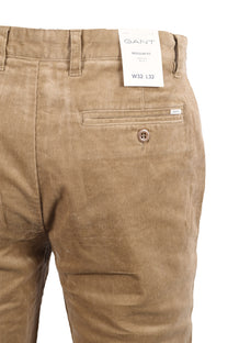 GANT REGULAR CORD CHINOS LIGHT TAUPE Gant Michael Stewart Menswear  Chinos