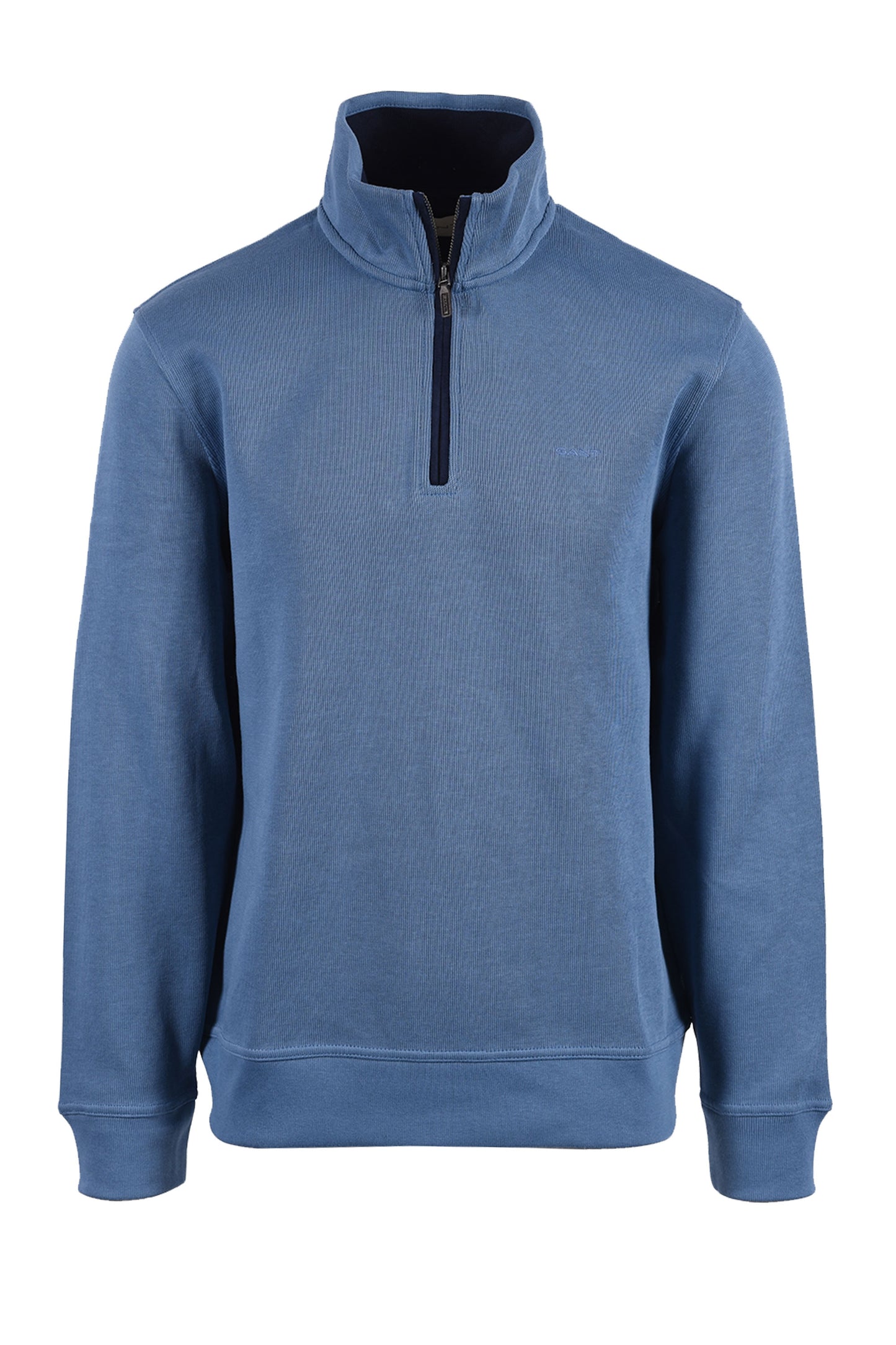 GANT SACKER RIB HALF ZIP BLUE Gant Michael Stewart Menswear  Sweatshirts & Hoodies