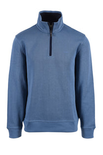 GANT SACKER RIB HALF ZIP BLUE Gant Michael Stewart Menswear  Sweatshirts & Hoodies