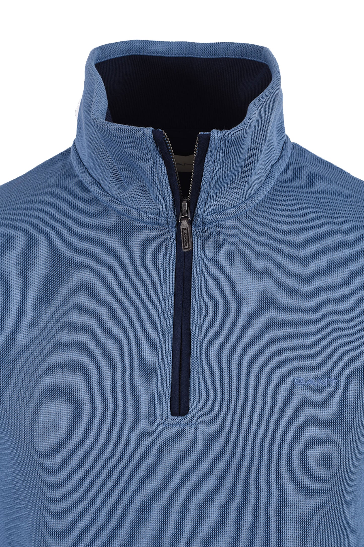 GANT SACKER RIB HALF ZIP BLUE Gant Michael Stewart Menswear  Sweatshirts & Hoodies