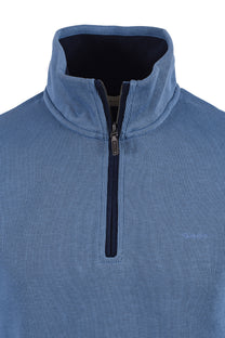 GANT SACKER RIB HALF ZIP BLUE Gant Michael Stewart Menswear  Sweatshirts & Hoodies
