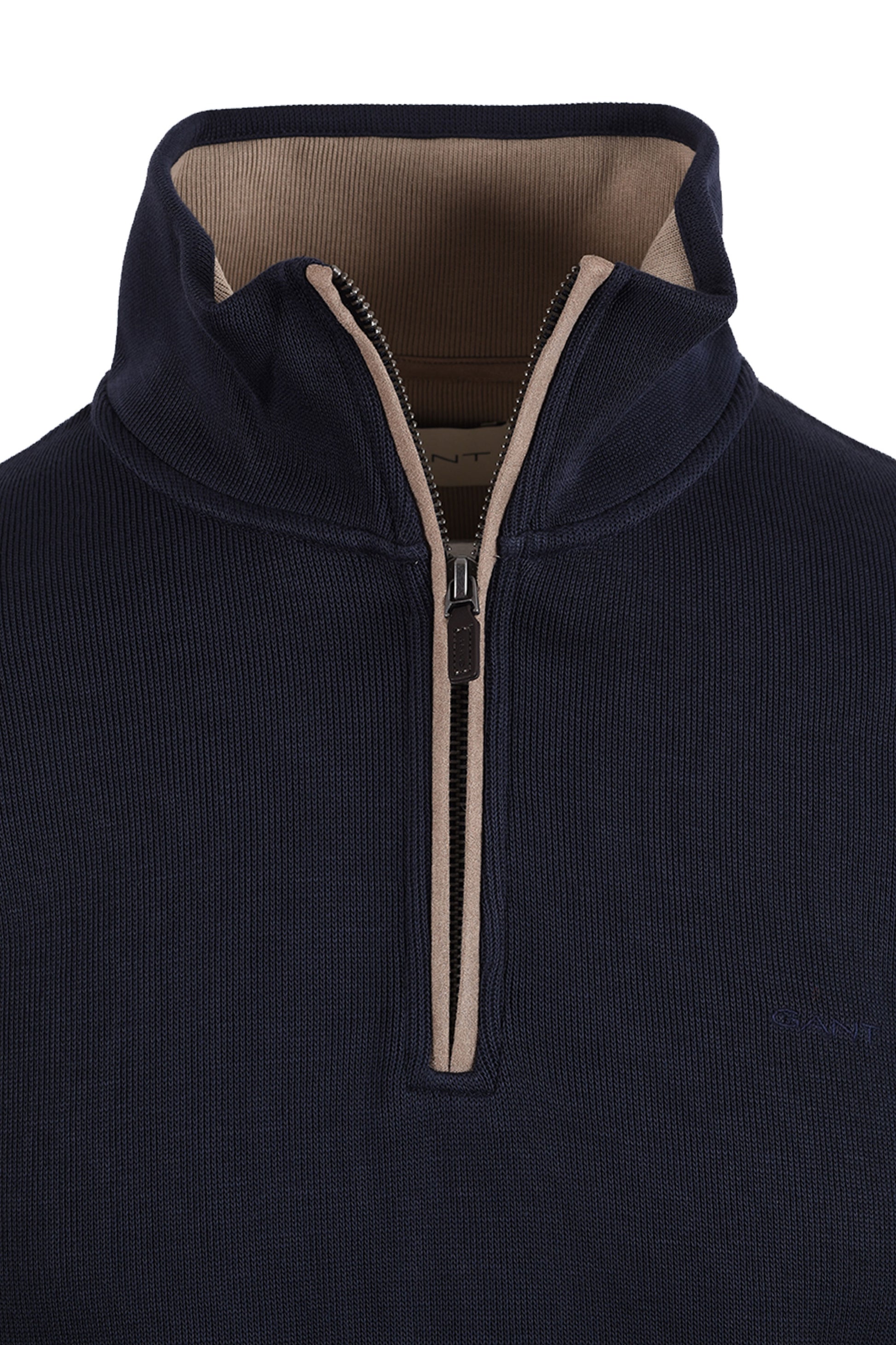 GANT SACKER RIB HALF ZIP EVENING BLUE Gant Michael Stewart Menswear  Sweatshirts & Hoodies
