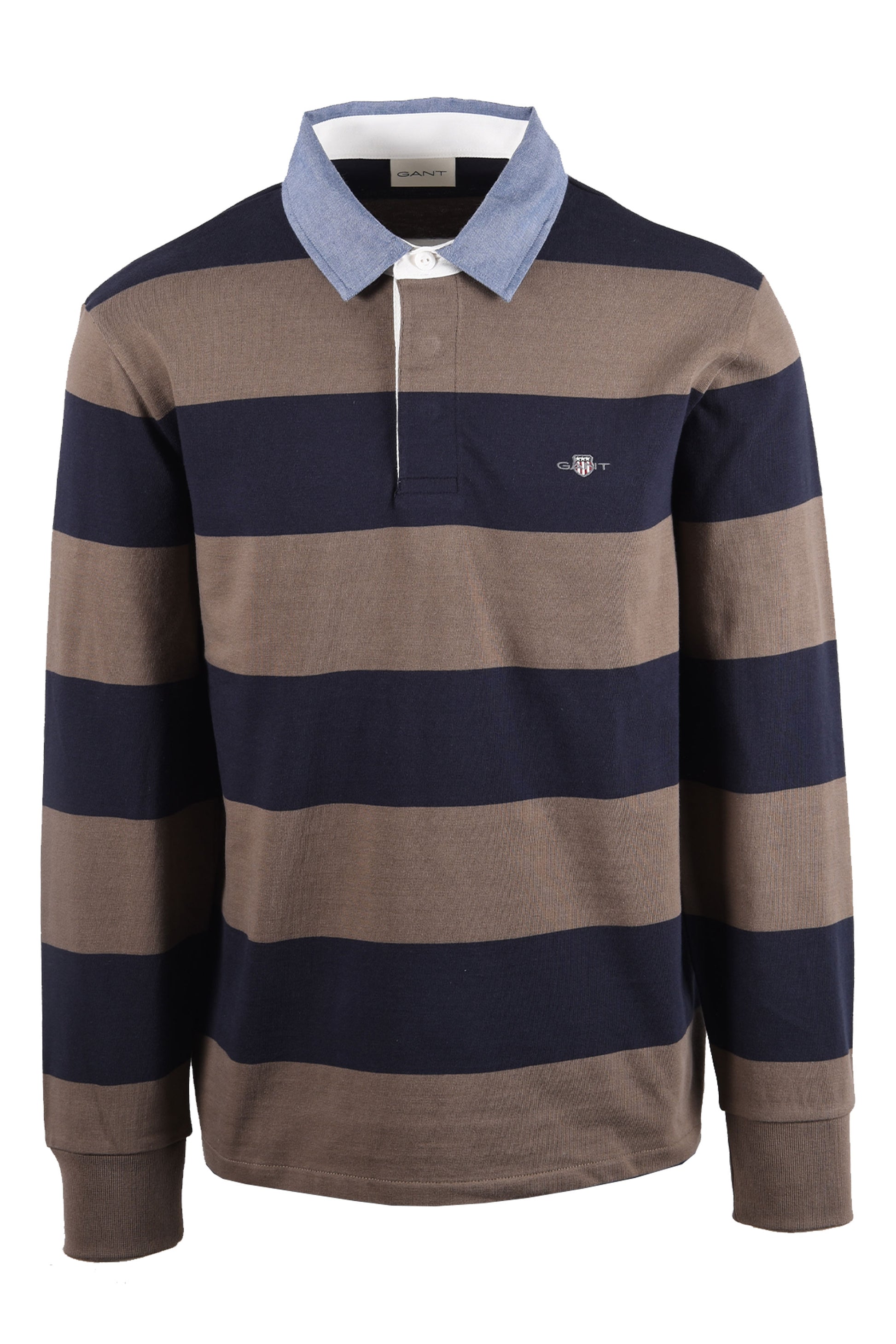 GANT STRIPE HEAVY RUGGER FADED TAUPE Gant Michael Stewart Menswear  Knitwear