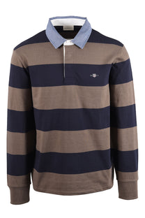 GANT STRIPE HEAVY RUGGER FADED TAUPE Gant Michael Stewart Menswear  Knitwear