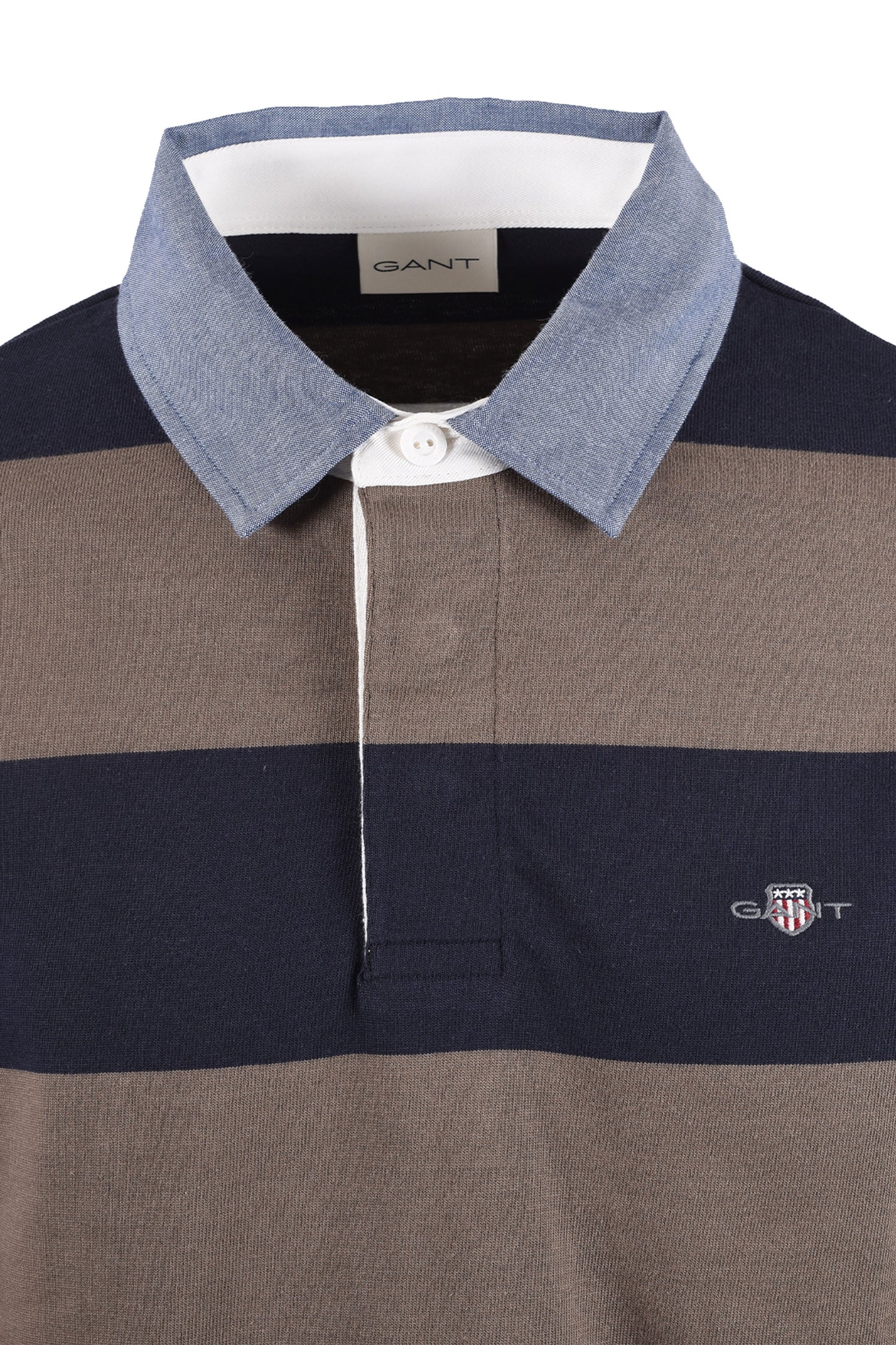GANT STRIPE HEAVY RUGGER FADED TAUPE Gant Michael Stewart Menswear  Knitwear