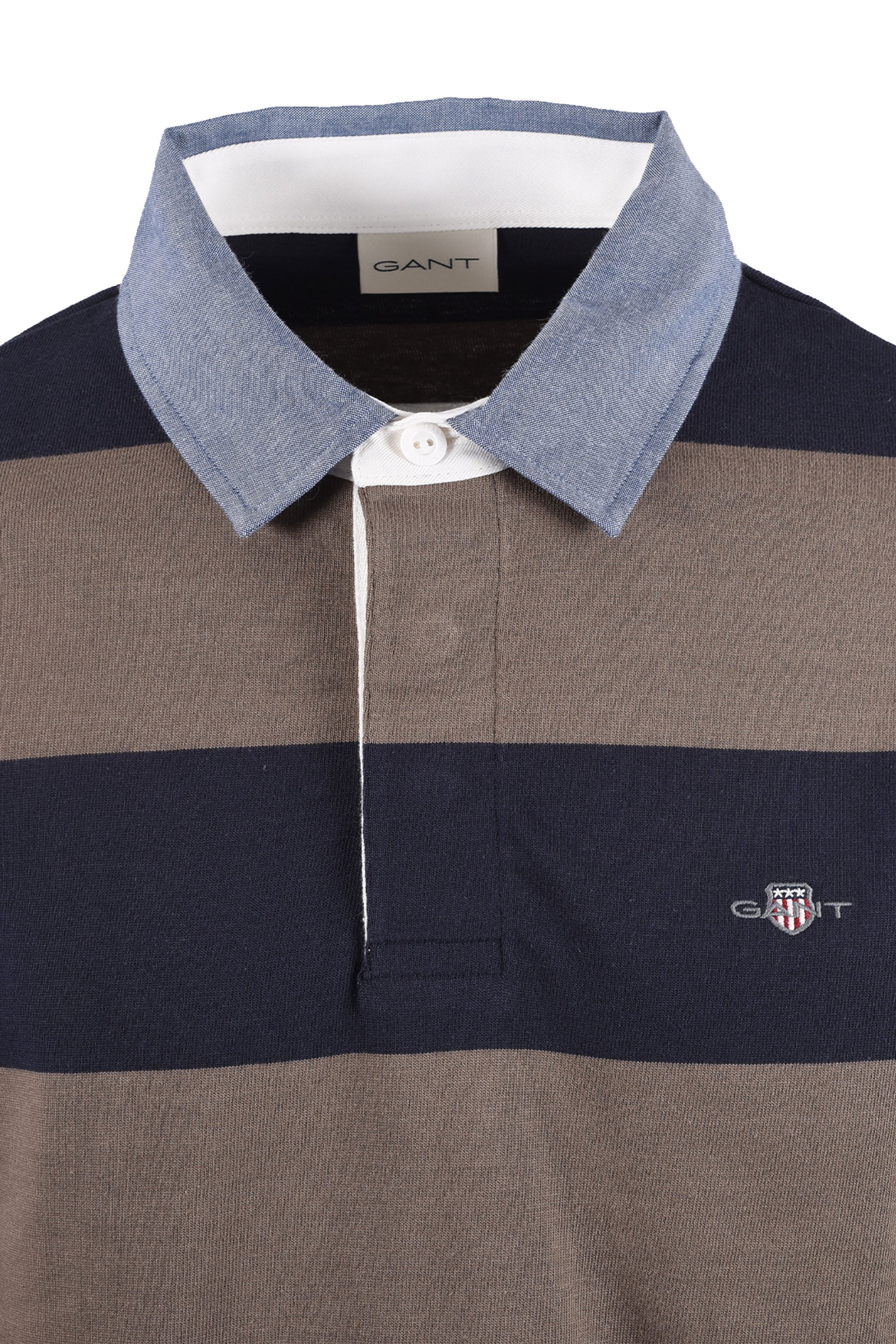 GANT STRIPE HEAVY RUGGER FADED TAUPE Gant Michael Stewart Menswear  Knitwear