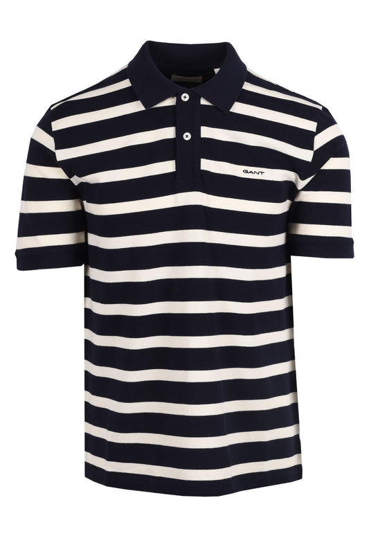 Gant Striped Polo Evening Blue