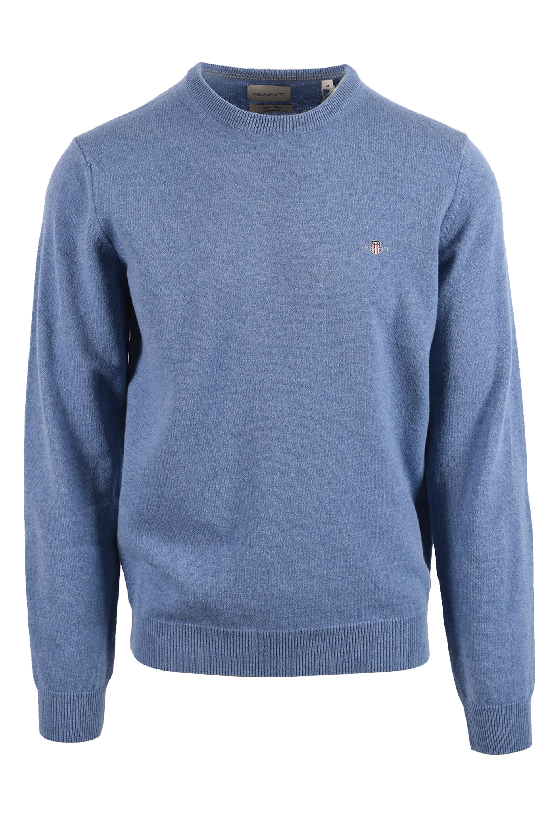 GANT SUPERFINE LAMBSWOOL CREW NECK BLUE HORIZON Gant Michael Stewart Menswear  Knitwear