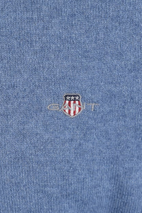 GANT SUPERFINE LAMBSWOOL CREW NECK BLUE HORIZON Gant Michael Stewart Menswear  Knitwear
