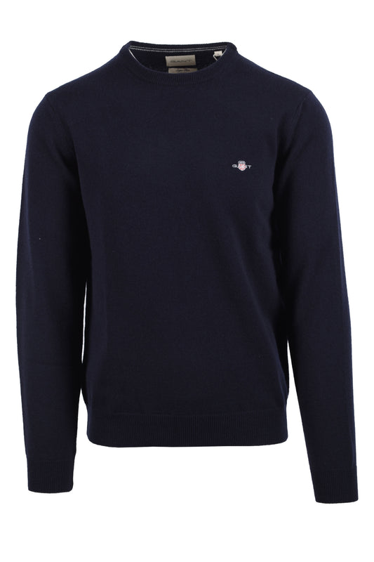 GANT SUPERFINE LAMBSWOOL CREW NECK MARINE Gant Michael Stewart Menswear  Knitwear