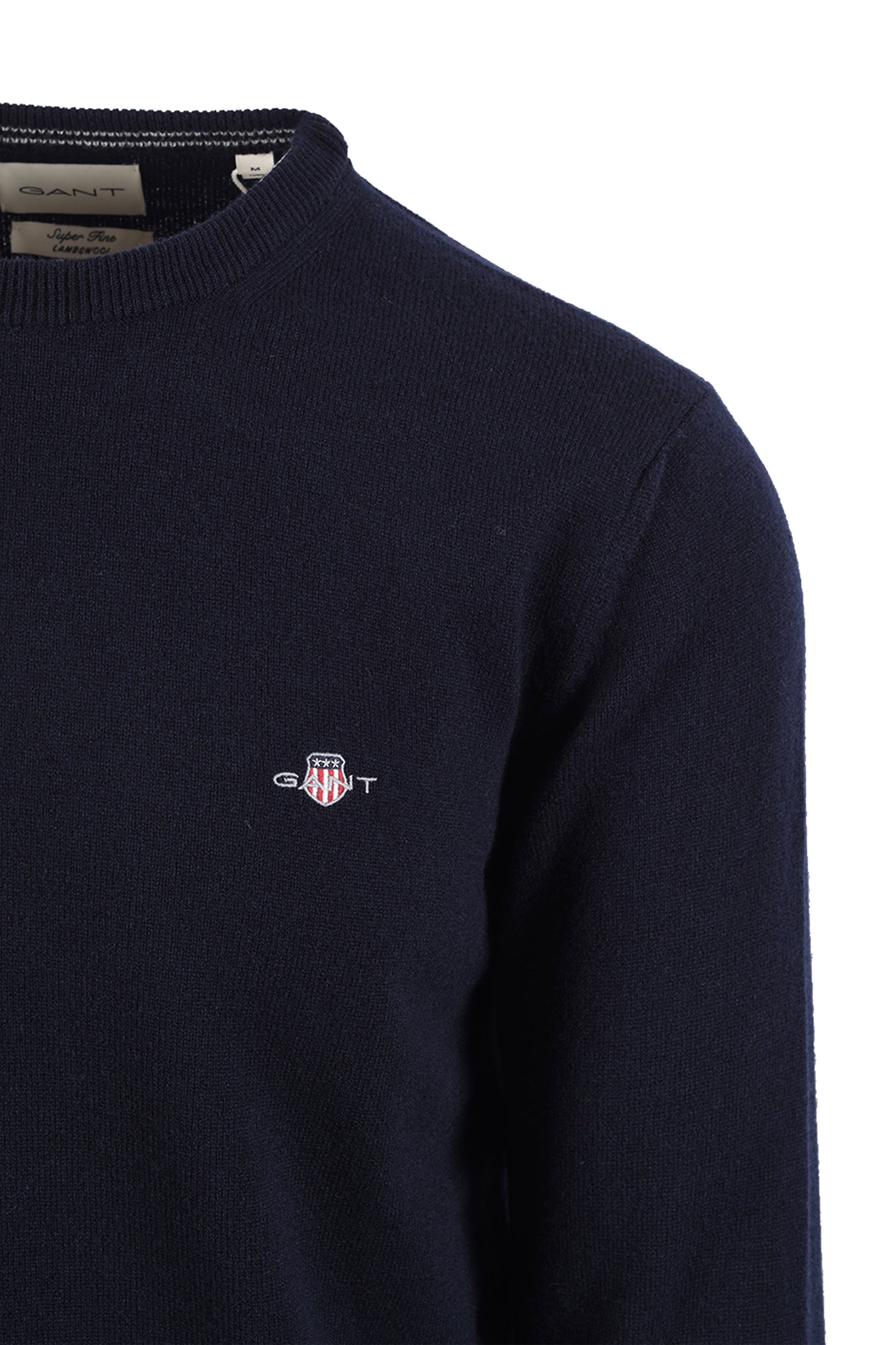 GANT SUPERFINE LAMBSWOOL CREW NECK MARINE Gant Michael Stewart Menswear  Knitwear