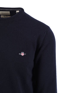 GANT SUPERFINE LAMBSWOOL CREW NECK MARINE Gant Michael Stewart Menswear  Knitwear