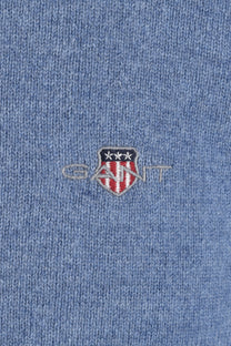 GANT SUPERFINE LAMBSWOOL HALF ZIP BLUE HORIZON Gant Michael Stewart Menswear  Knitwear